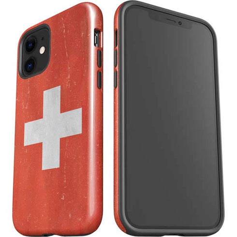 Switzerland Flag Distressed iPhone 12 Impact Case